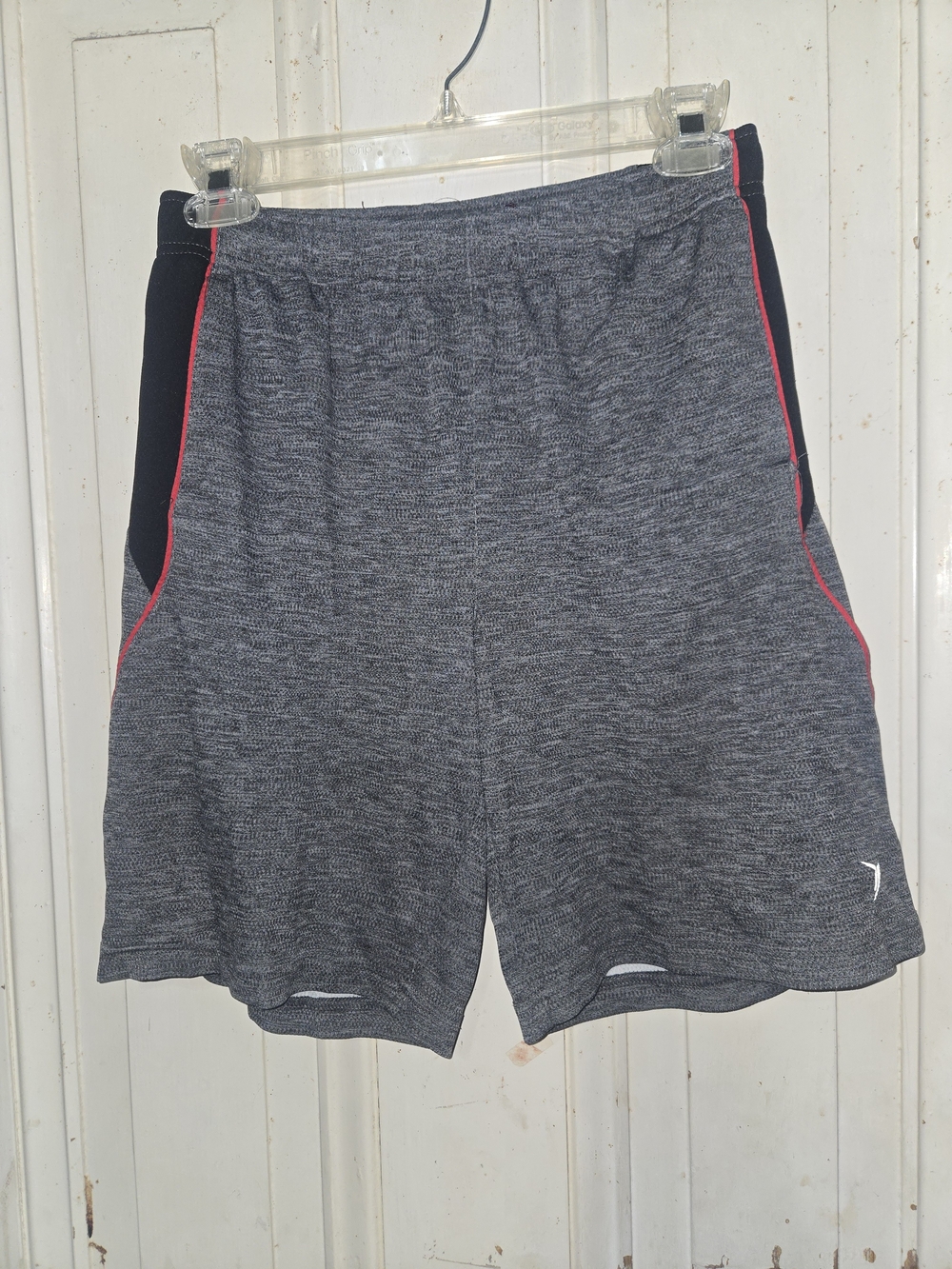 Old Navy Go-Dry Boy's XL Athletic Shorts Gray & Black With Red Piping